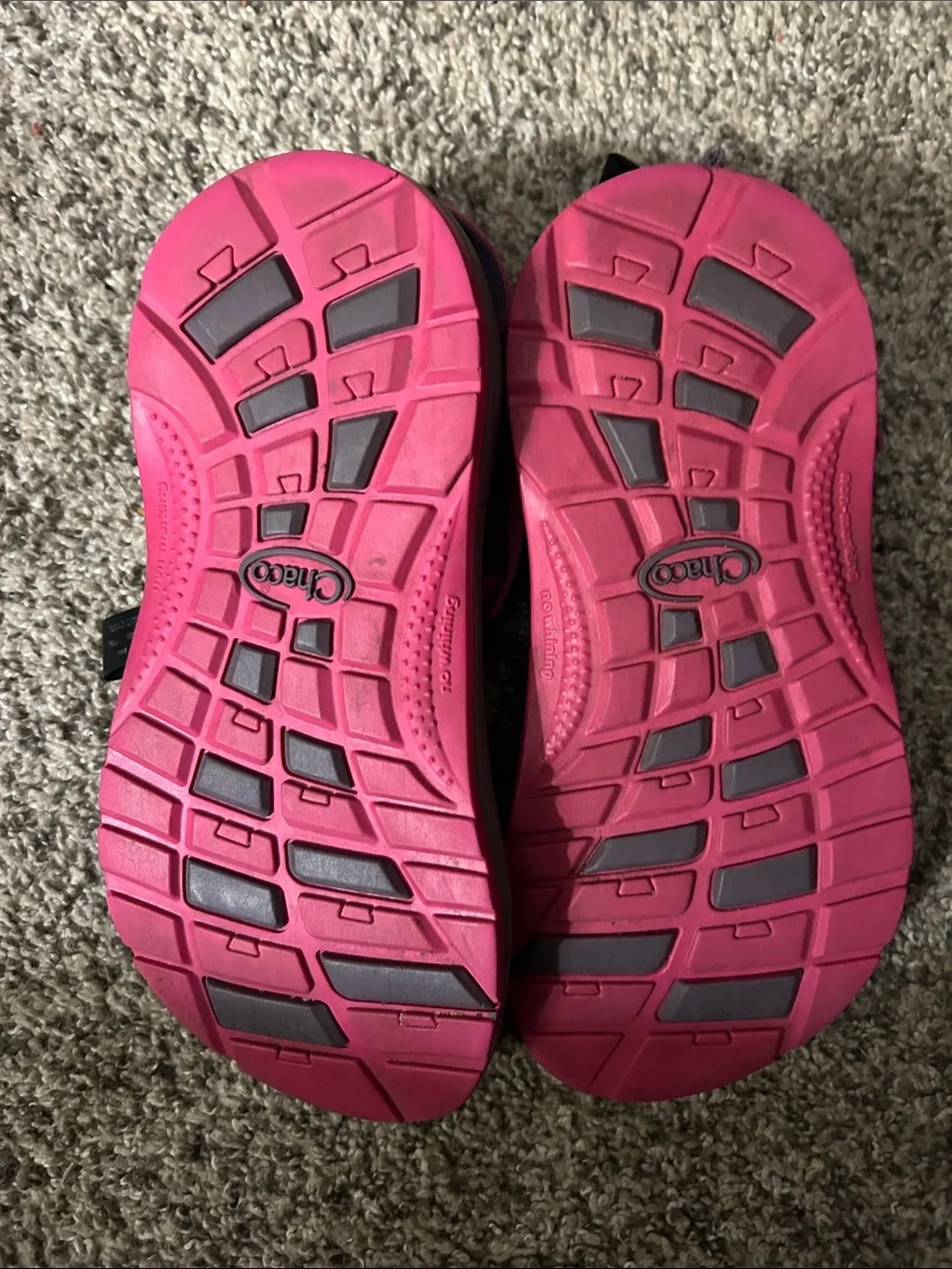 Chaco Girls Gray Sandals with Pink and‎ Purple Straps